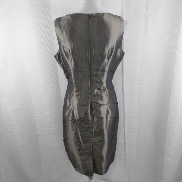 LONDON TIMES! METALLIC SILVE GRAY "RAG/SCRAP" LAYERED/TIERED TANK DRESS! SZ 12P - Picture 6 of 11